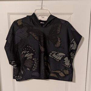Ultracor Cropped Sleeveless Sparrow Hoodie, Butterfly Pattern, Medium